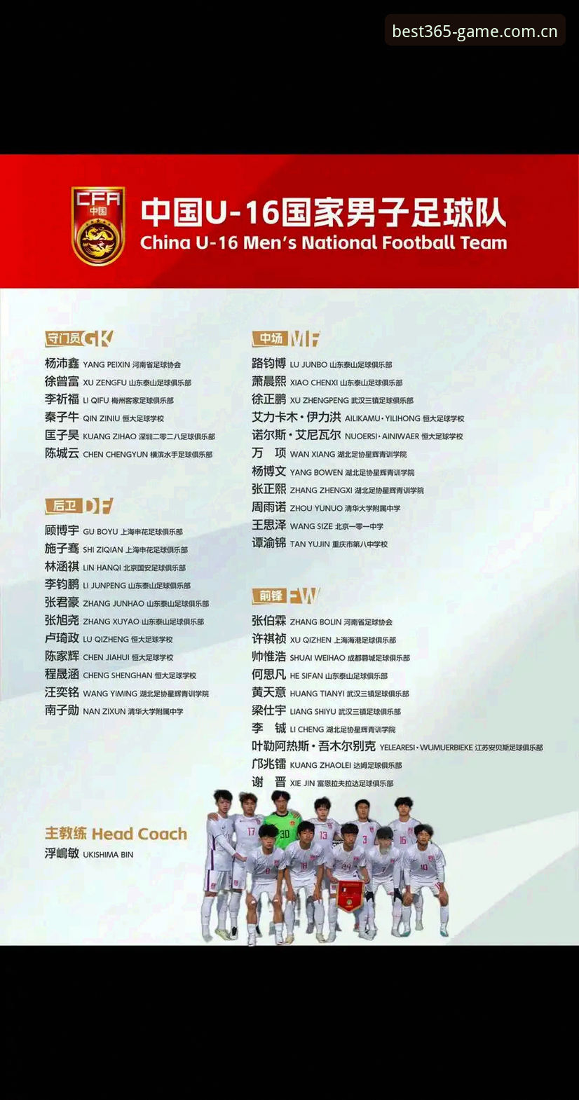 U17世界杯抽签结果出炉，中国男女足赛程详解